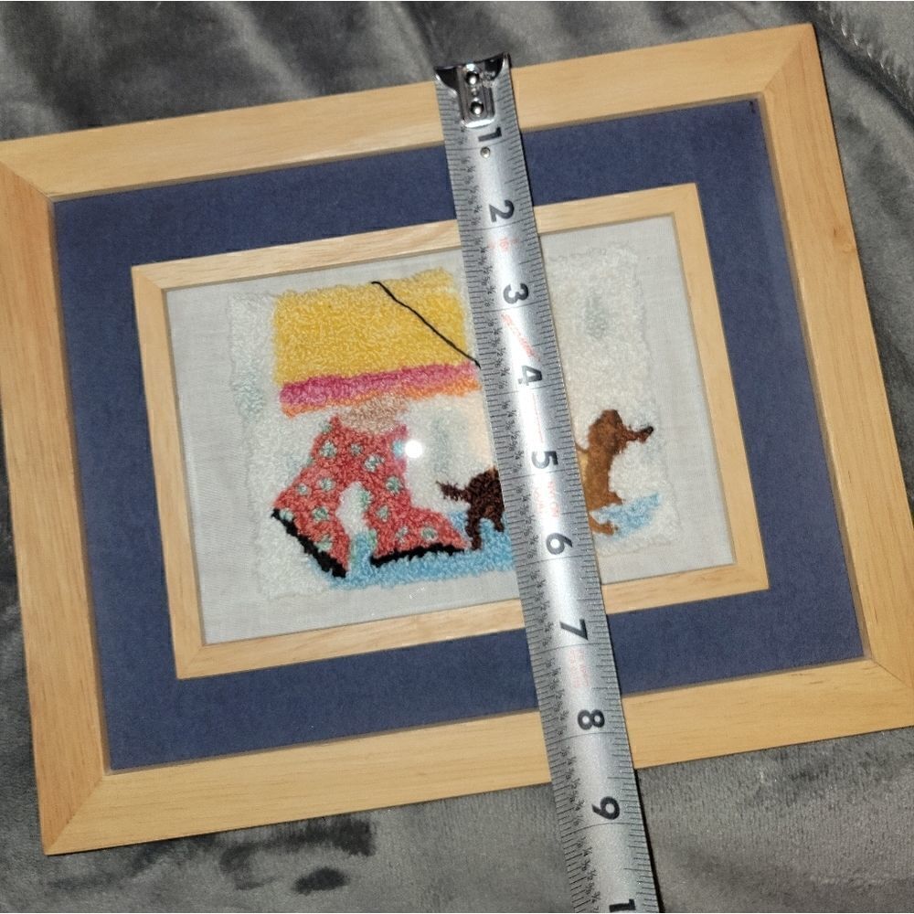Handmade Needle Punch Art Dog Walk #CH8 - Picture 5 of 5